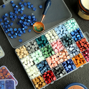 火漆蜡粒珠光混色欧式复古火漆印章蜡粒婚礼信R封封口创意火漆套