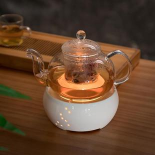 玻璃煮茶壶耐热高温煮茶器过滤茶壶煮水壶温茶器蜡烛底座花茶套装