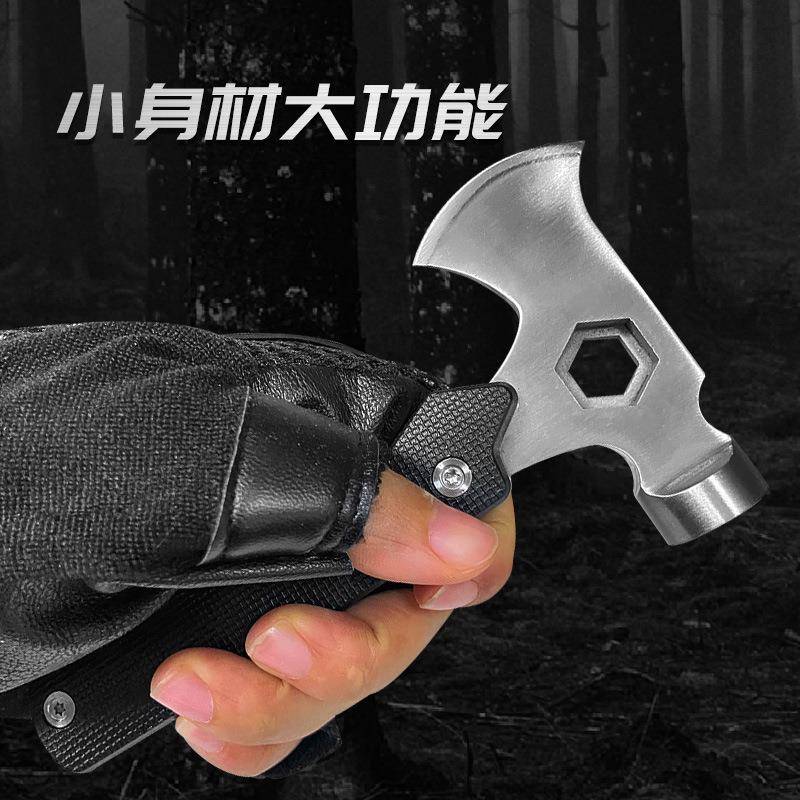 多功能迷你斧头锤 户外多功能工具 十合一多功能车载安全锤救生锤