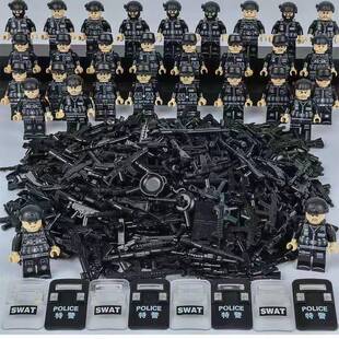 兼容樂军事积木特种兵人仔士兵警察特警小人偶孩拼装玩具