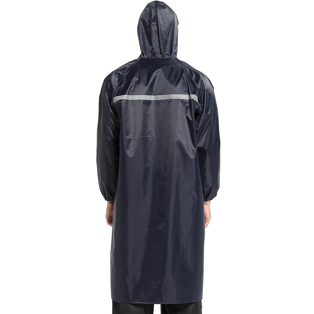 工地雨衣连体带袖时尚骑行户外徒步雨披连帽成人牛津布长款雨衣男
