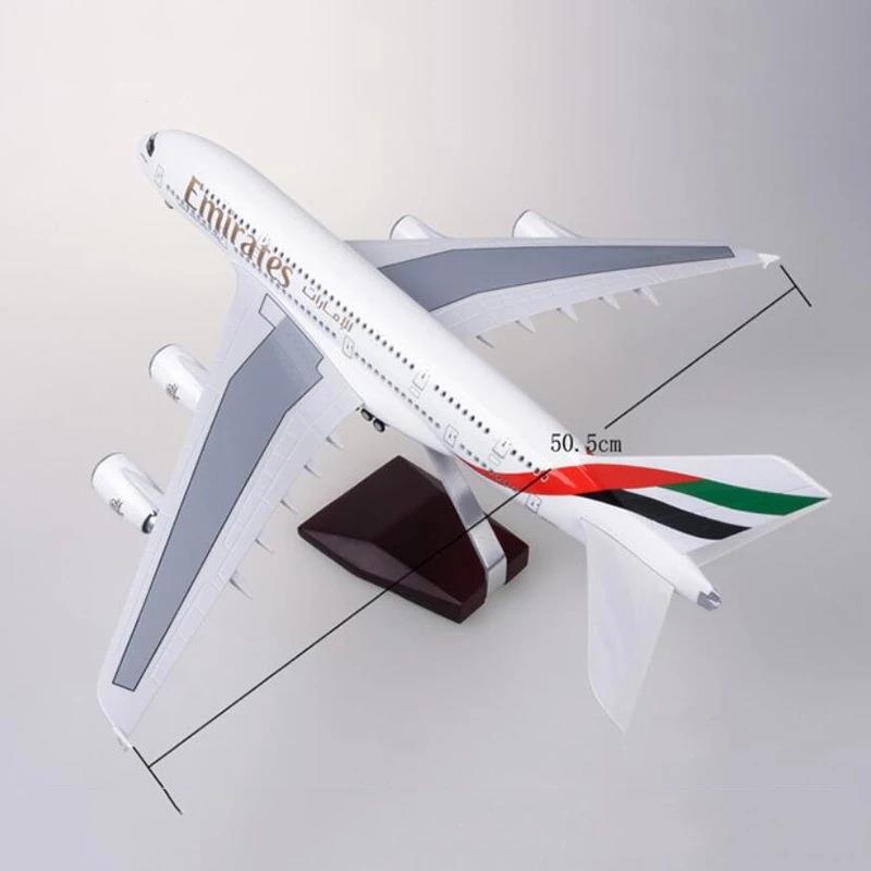 超大客机1:160 46cm A380 Emirates 阿联酋带灯航空仿真飞机模型