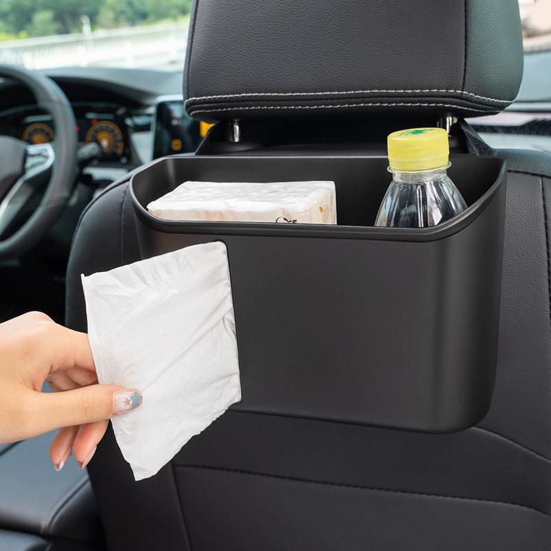汽车座椅后背收纳盒放纸巾抽储物盒多用途车内旅行用品车载垃圾桶