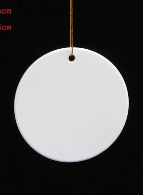 圣诞陶瓷挂件五角星跨境亚马逊出口陶瓷吊坠带孔节日挂饰品热转印