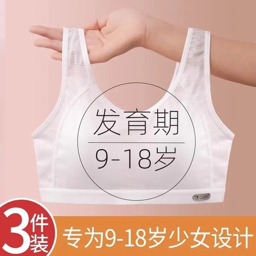 少女内衣二三阶青春发育期w薄款初高中学生纯棉背心大码女童文胸