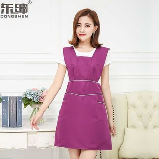 高档时尚 工作服定制印logo绣字美容院美甲师化妆品店母婴 围裙新款