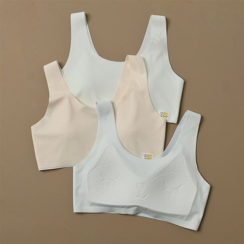 一二阶段 女童发育期 无痕少女文胸 固定胸P垫 速乾弹力薄款内衣