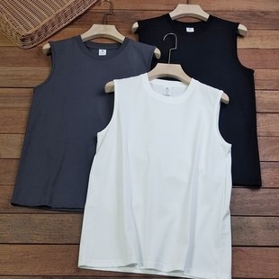 日单纯棉背f心 坎肩打底四 180g高克重水洗新疆棉男百搭休闲无袖
