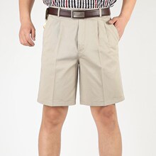 高品质中年男短裤纯棉高腰宽松y五分裤薄款中老年父亲爷爷夏季裤