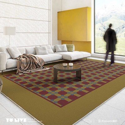 TipToe余晖草木地毯客厅中古复古风轻奢高M级感简约卧室圈绒地垫