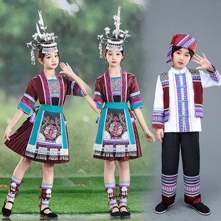 侗族服装女贵州少数民族服饰儿童苗寨旅拍摄影短裙舞台演出套装新