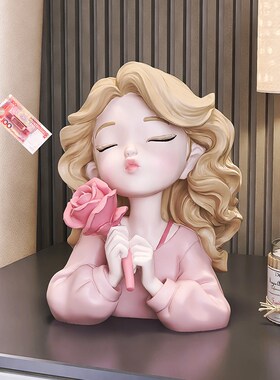 奶油风存钱罐女孩客厅摆件电视柜储蓄罐轻奢高级感小Z众生日礼物