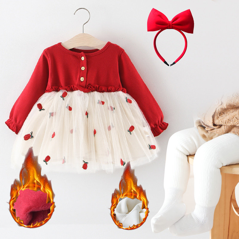 女童洋装婴儿一周岁礼服生日衣服女宝宝儿童秋装加绒红公主裙子,童装/婴儿装/亲子装,连衣裙,淘宝优惠券,粉丝福利购,淘宝优惠卷
