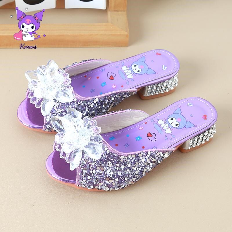 库洛米女童高跟拖鞋2025夏季新款儿童外穿水晶鞋宝宝小女孩公主鞋,童鞋/婴儿鞋/亲子鞋,儿童凉拖鞋,淘宝优惠券,粉丝福利购,淘宝优惠卷