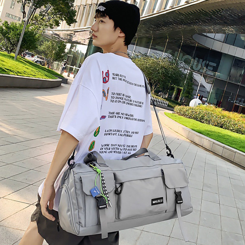 旅行包男韩版潮大容量手提单肩旅行袋运动健身包时尚简约瑜伽包女