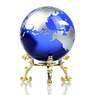 欧式水晶球地球仪摆件客厅装饰品足球家居办公室礼品手工艺黄色球