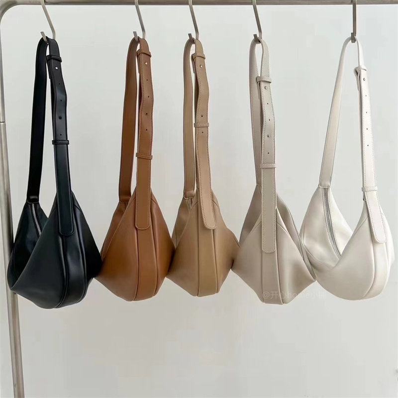 质感休闲新款软皮柔软大容量个性腋下包半月纯色百搭斜跨女包包大