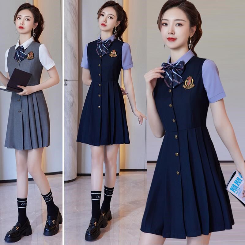 职业装连衣裙女春秋装气质教招面试正装幼儿园Q教师工作服行政园