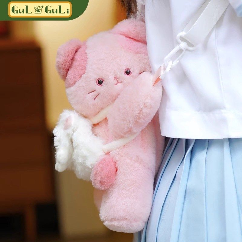 古力古力可爱三花猫咪趴趴包斜挎包玩偶背包毛茸茸包包女生日礼物,箱包皮具/热销女包/男包,通用款女包,淘宝优惠券,粉丝福利购,淘宝优惠卷