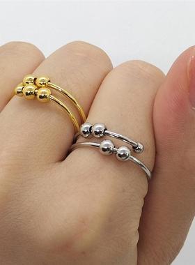 Minimalist Anxiety Ring for Girls Women Rotate Fidget Rings