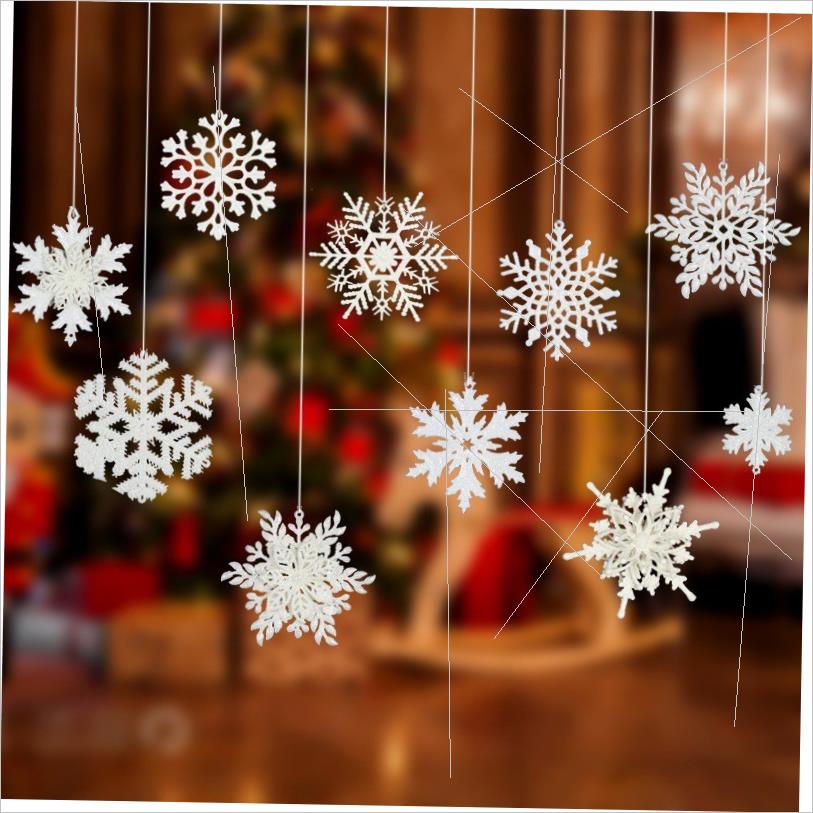 Christmas white snowflake string Christmas tree pendant