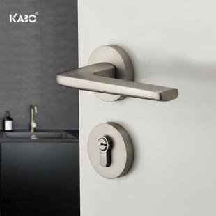 德国KABO门锁室内卧室北欧黑色分体门锁房门锁静音家用卫生间门锁