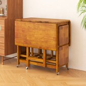 实木餐桌小户型桌椅收缩长方形吃饭桌子