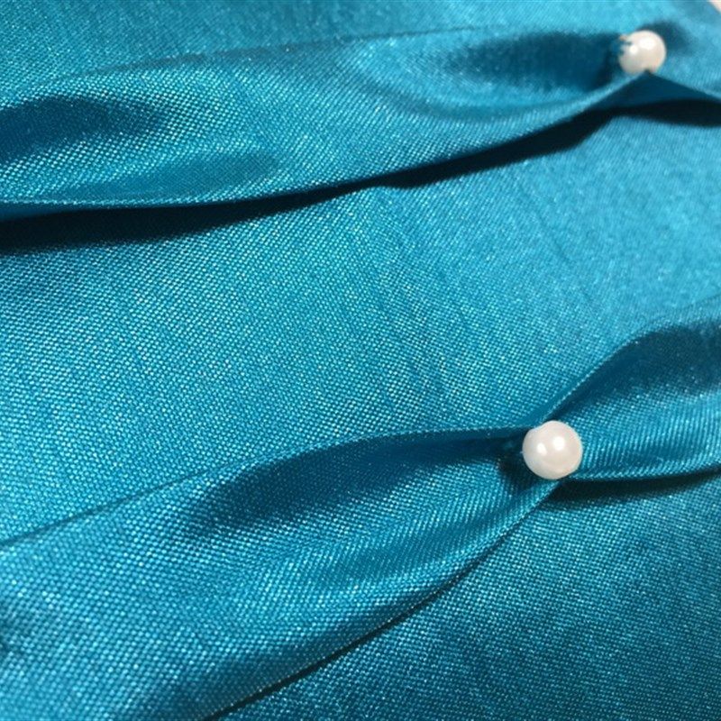 重工珍珠褶 纯手工打褶钉珠新古典意式X样板房长形腰枕腰靠