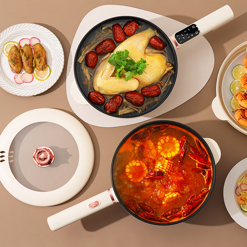 电炒菜炒锅一体式沾锅快煮锅宿舍家用电锅蒸煮炒煎电火锅,厨房电器,电炒锅,淘宝优惠券,粉丝福利购,淘宝优惠卷