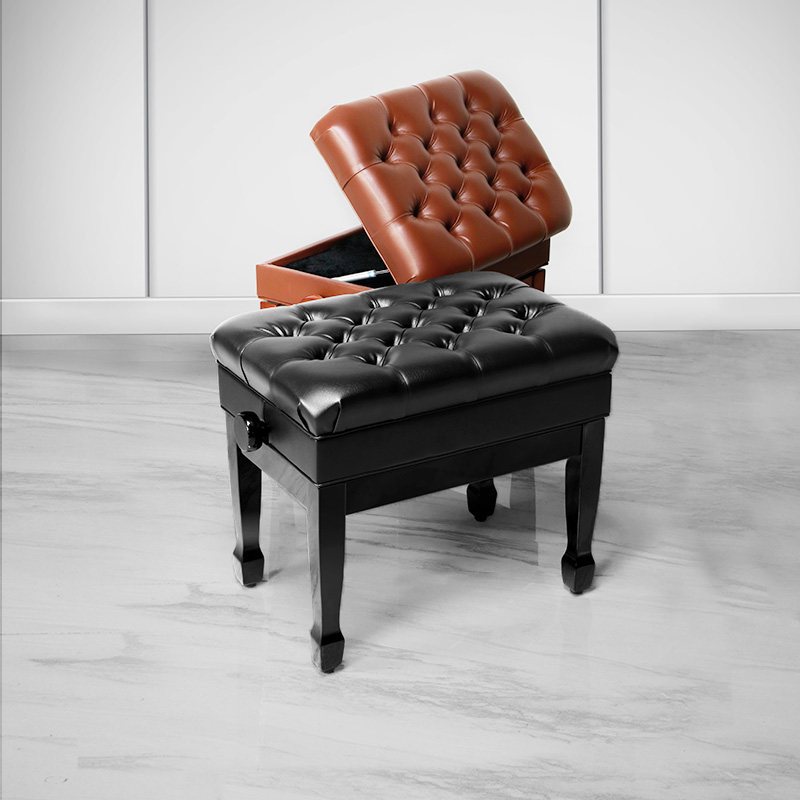 钢琴凳真牛皮升降全实木调节单人儿童书箱古筝专用电钢椅子