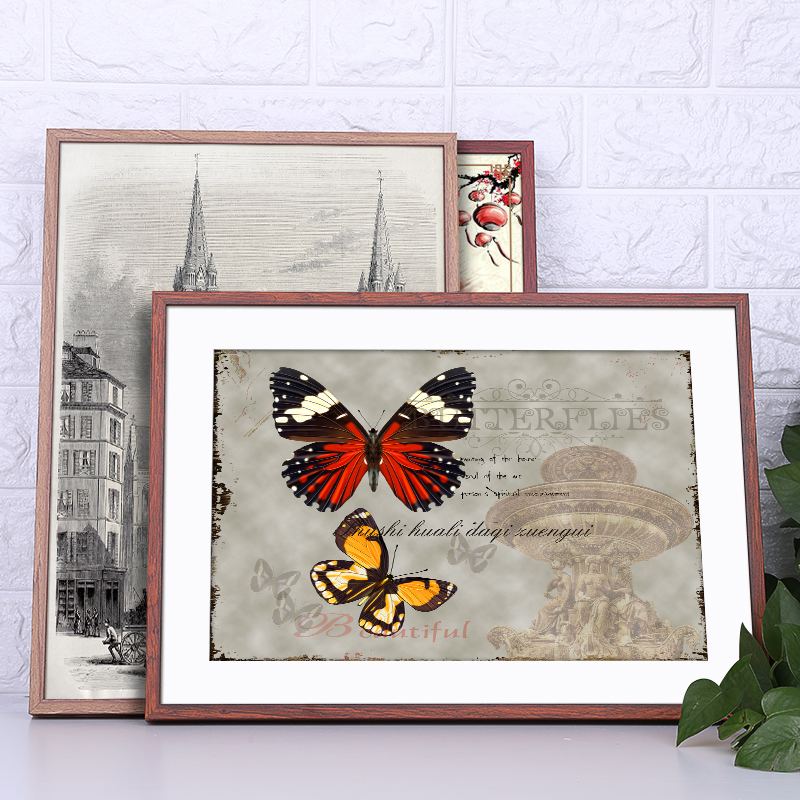 拼图框片框架木纹铝合金海报框画框装裱挂墙X75相框百喜图