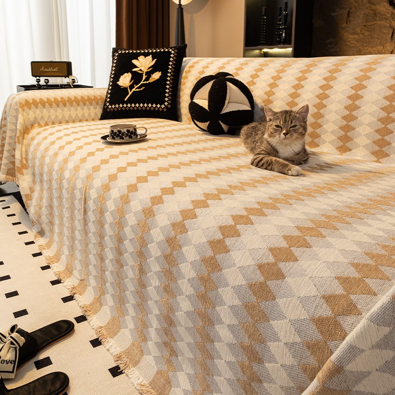 2025新款防猫抓沙发巾沙发盖布全盖四季通用沙发套罩沙发毯垫扶