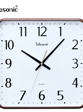 LONI天王星方形大钟表静音石英钟时尚家用客厅饭厅挂钟