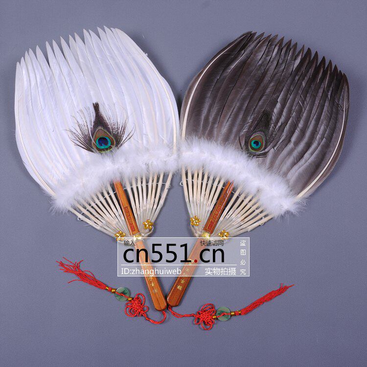 鹅毛扇孔明扇诸葛亮羽毛扇子三层复古羽扇工艺扇端午礼品非遗