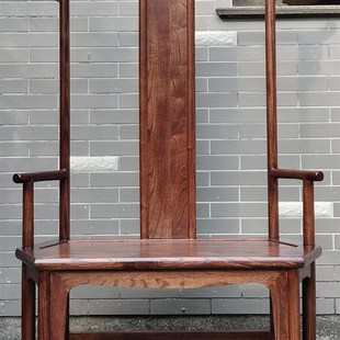 中式高背椅实木餐椅太师椅新古典做旧门厅形象椅酒店装饰椅拍摄用