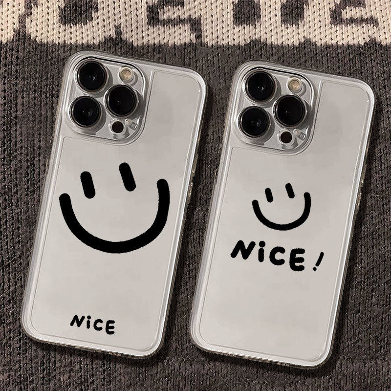 NICE微笑简约适用苹果16手机壳iPhone17ProMax新款透明14Pro防摔13个性12卡通15男女78Plus