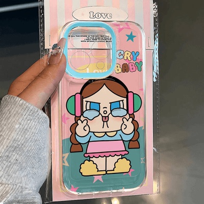 多巴胺哭娃适用苹果16手机壳iPhone15ProMax卡通16e新款14Pro防摔13可爱12保护套11个性78Plus女XS全包6s软壳