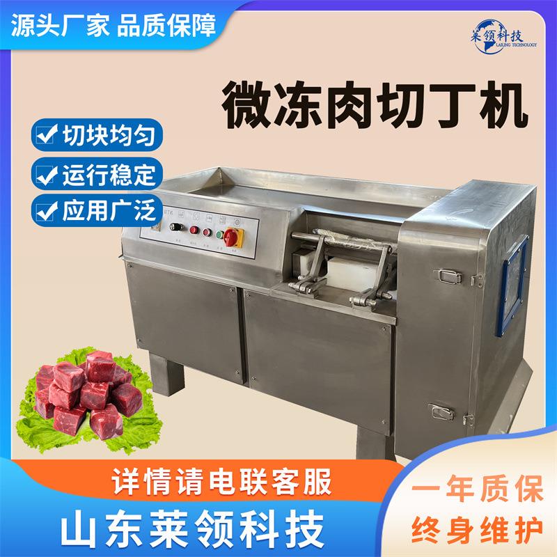 全自动微冻肉切丁机 不锈钢预制菜切丁设备 商用鱼类切丁机器