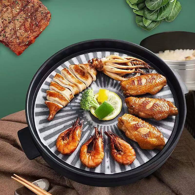 圆形烤肉硅油纸烤盘烤盘专用纸垫