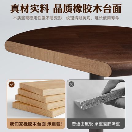 实木边几沙发边柜边桌客厅2024新款床头中古风创意圆形茶几小桌子