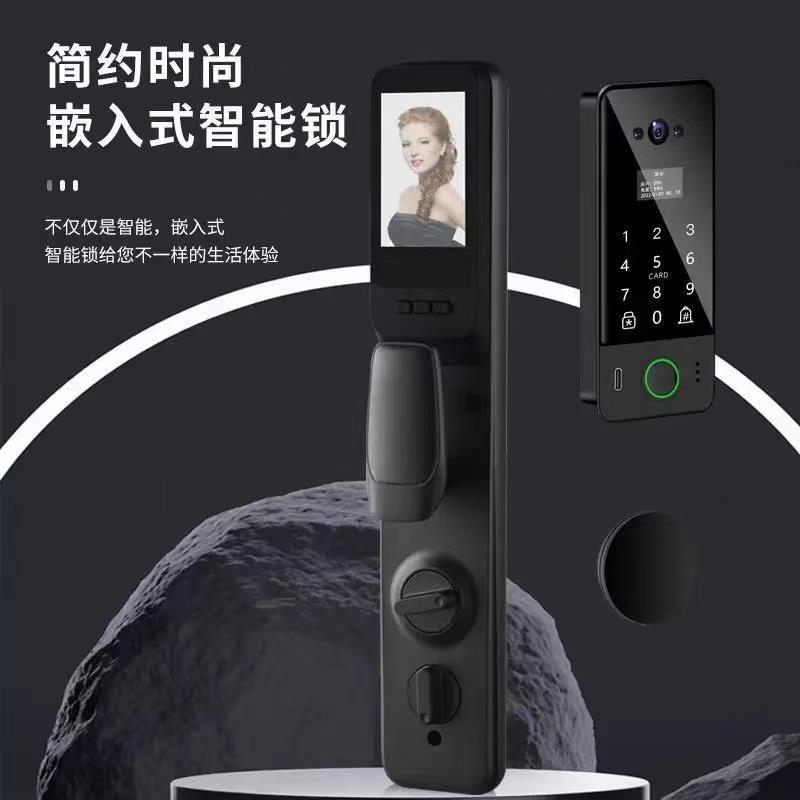 全自动3D人脸指纹锁家用防盗门电子门锁猫眼嵌入式密码锁入户锁