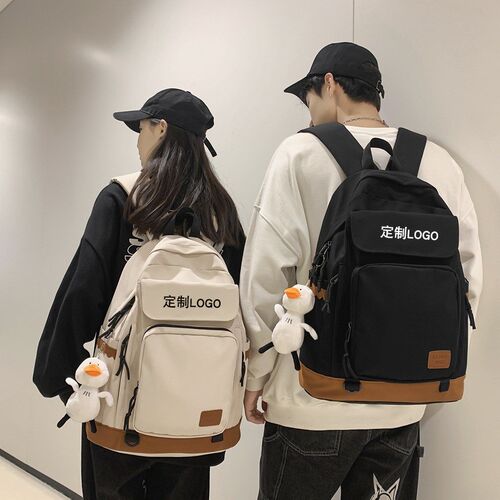 冠潮流大学生f书包定制大容量初高中学生书双肩包轻便背包印logo