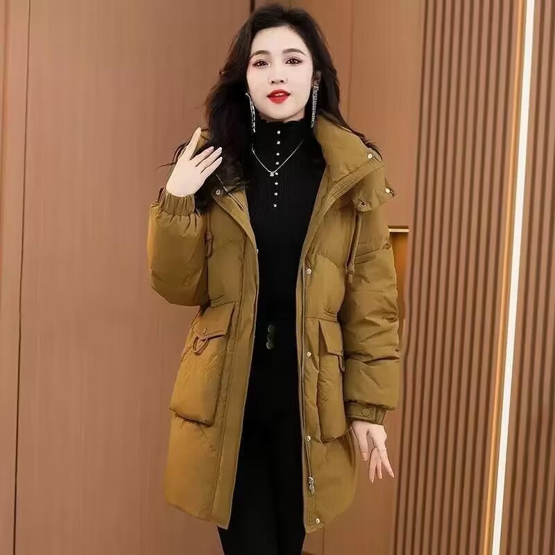 冬季新款棉衣女中长款时尚韩版宽松显瘦羽绒棉服高档X加厚保暖棉