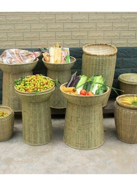 广西竹编大容量超市物品展示酒店杂物F收纳环保竹篓竹筐竹制品包