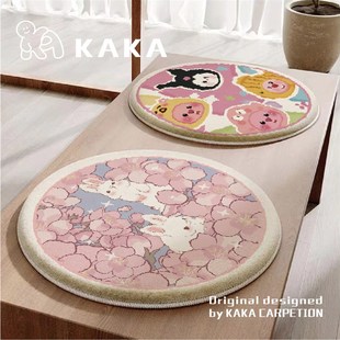 毛绒圆形坐垫圆凳子圆垫四季 冬季 通用防滑软垫加厚椅垫餐椅屁垫子