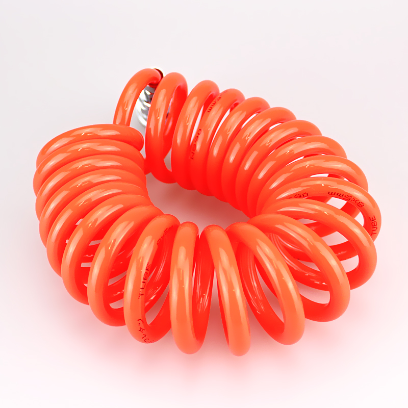 胎压表空压软管PU气管15米伸缩弹簧软管加气打气嘴充气枪气泵气管