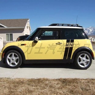 适用于宝马MINI迷你库珀侧条纹拉花装饰Countryman Clubman车身贴