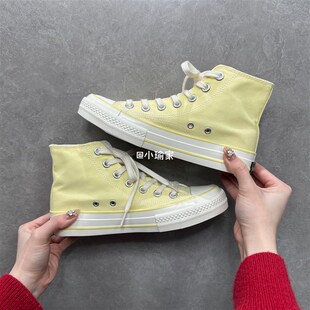 小瑜家 2024夏季爆款黄色鞋子1970Gs高帮帆布鞋女鞋厚底鞋男士板