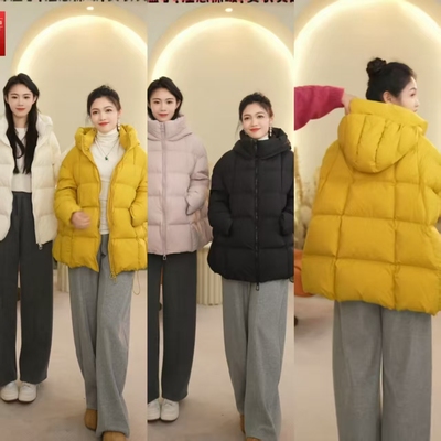 11-21H C新款花苞连帽泡芙感宽松羽绒服外套 M29