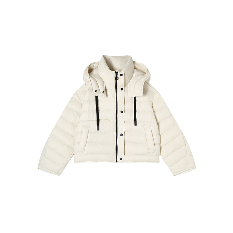 12-9H C新款设计感弯刀袖排骨连帽短款羽绒服 M24